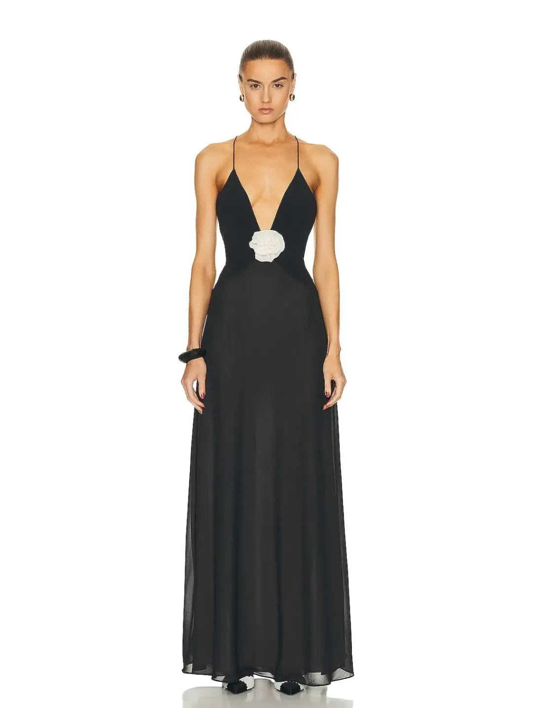 Helsa Studio Sheer Deep V Long Slip Dress Size S/AU 8 for rent on The Volte - main image