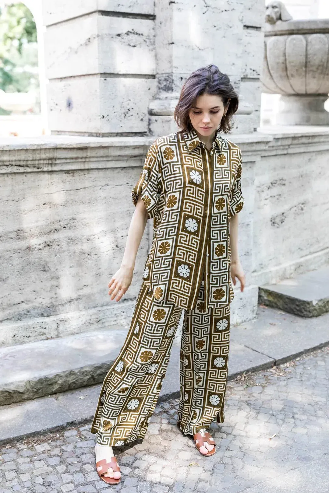 Alemais Dimi Jacquard Shirt and Pant Set Print Size 8 for rent on The Volte - main image