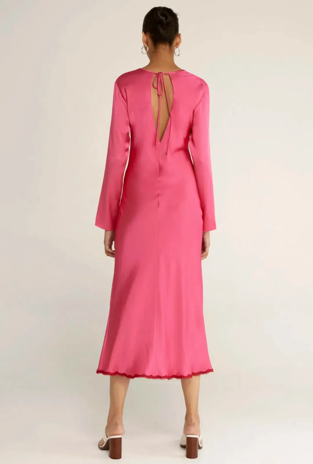 Third Form Last Dance Long Sleeve Bias Maxi Dress in Magenta Size 8 for rent on The Volte - main image