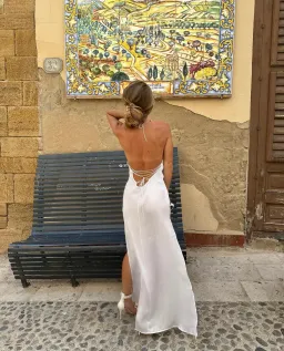 Leslie Amon Star Slip Maxi Dress in White Size M / AU 10 for rent on The Volte - image 2
