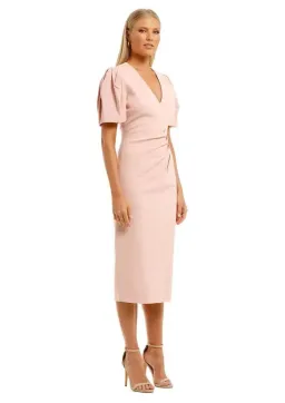 Ginger & Smart Vortex Midi Dress in Blush Pink Size 8 for rent on The Volte - image 1