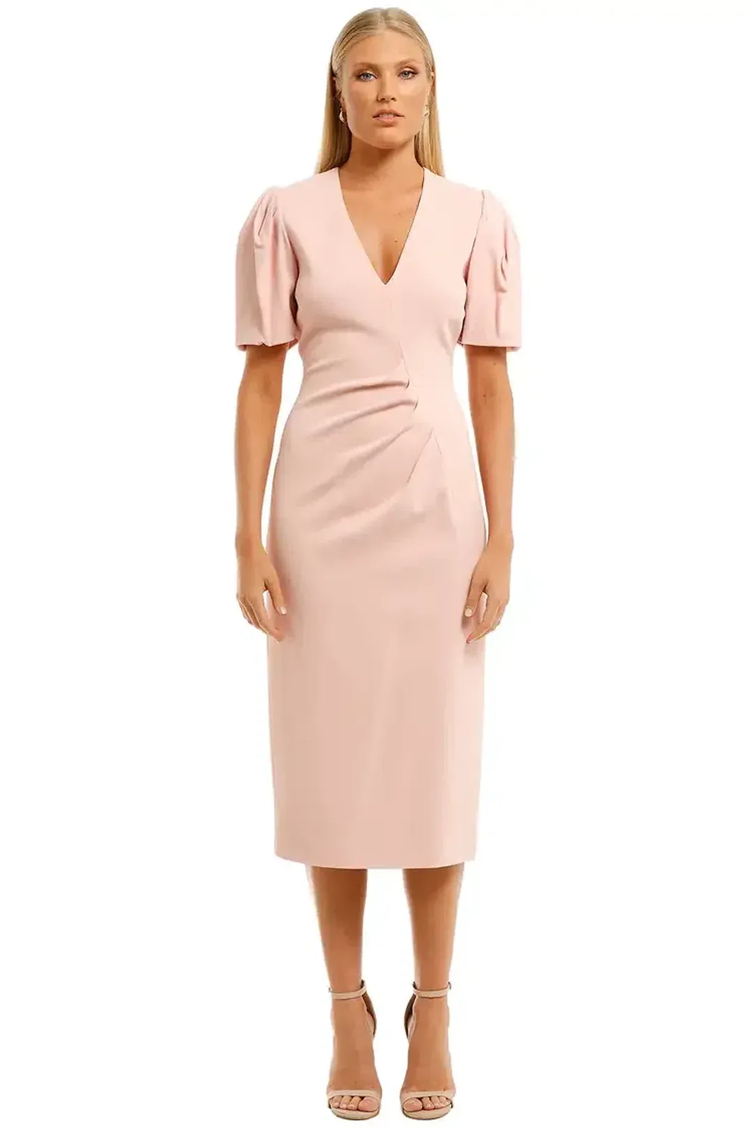Ginger & Smart Vortex Midi Dress in Blush Pink Size 8 for rent on The Volte - main image