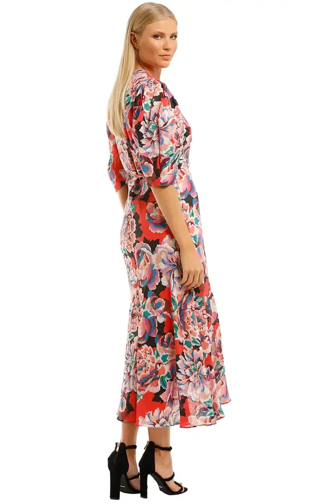 Ginger & Smart Flourish Wrap Midi Dress Floral Size 16 for rent on The Volte - main image