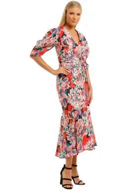 Ginger & Smart Flourish Wrap Midi Dress Floral Size 16 for rent on The Volte - image 2
