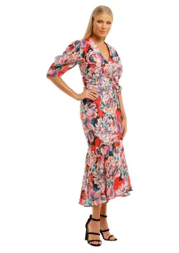 Ginger & Smart Flourish Wrap Midi Dress Floral Size 6 for rent on The Volte - image 1
