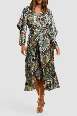 Ginger & Smart Underworld Wrap Midi Dress Floral Size 10 for rent on The Volte - image 2
