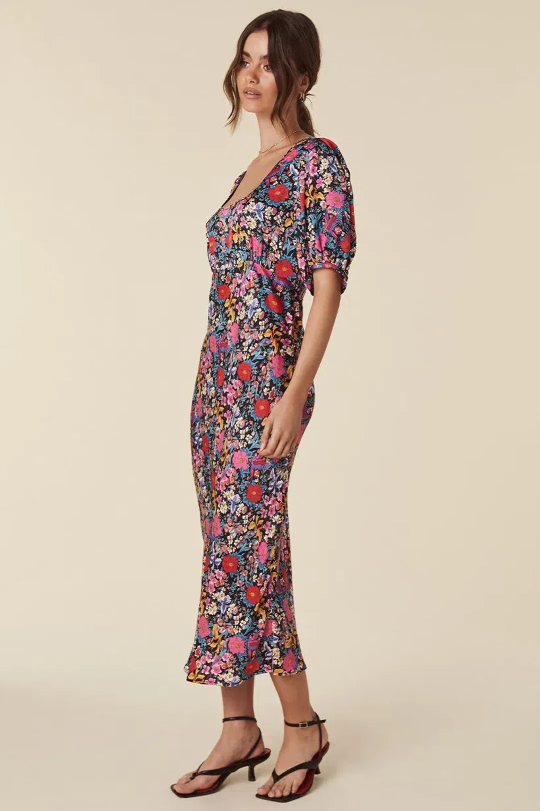 Spell & the Gypsy Last Drinks Bias Midi Dress in Evening Floral Size S / AU 8 for rent on The Volte - main image