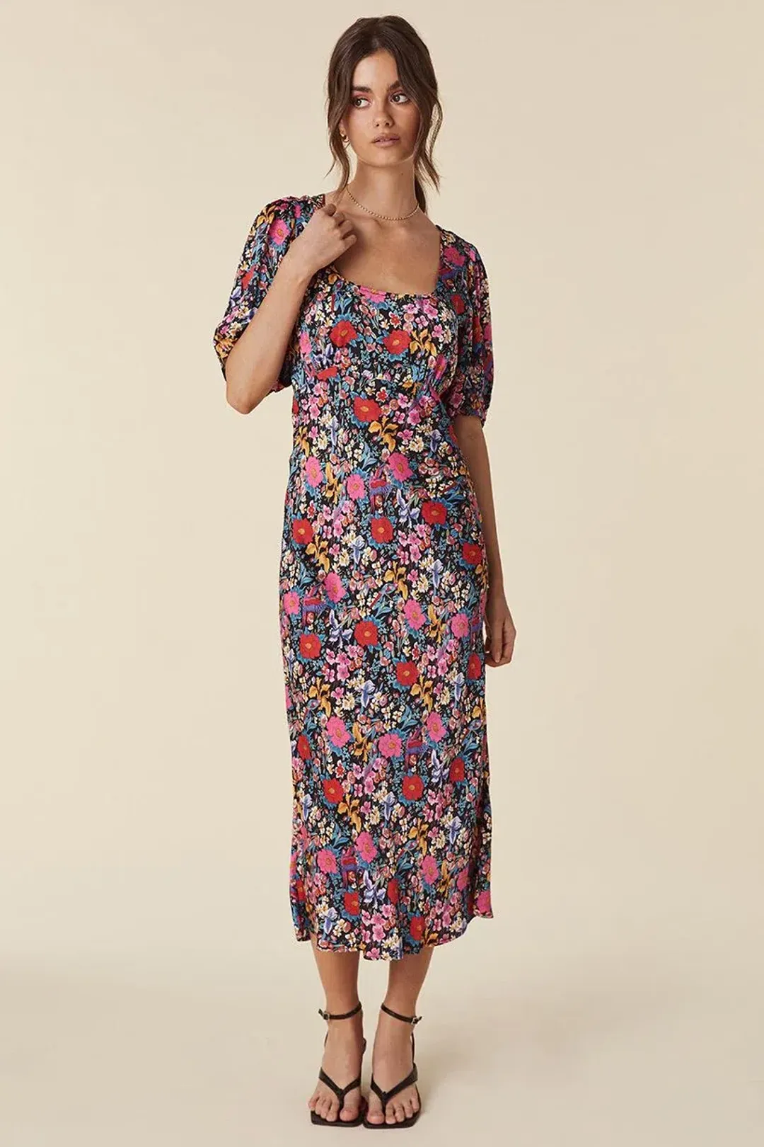 Spell & the Gypsy Last Drinks Bias Midi Dress in Evening Floral Size S / AU 8 for rent on The Volte - main image