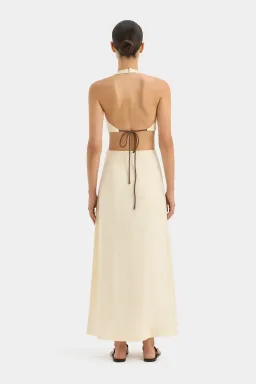 Sir The Label Josefina Corded Cut Out Dress Warm Ivory Size 0 /AU 6 for rent on The Volte - image 2