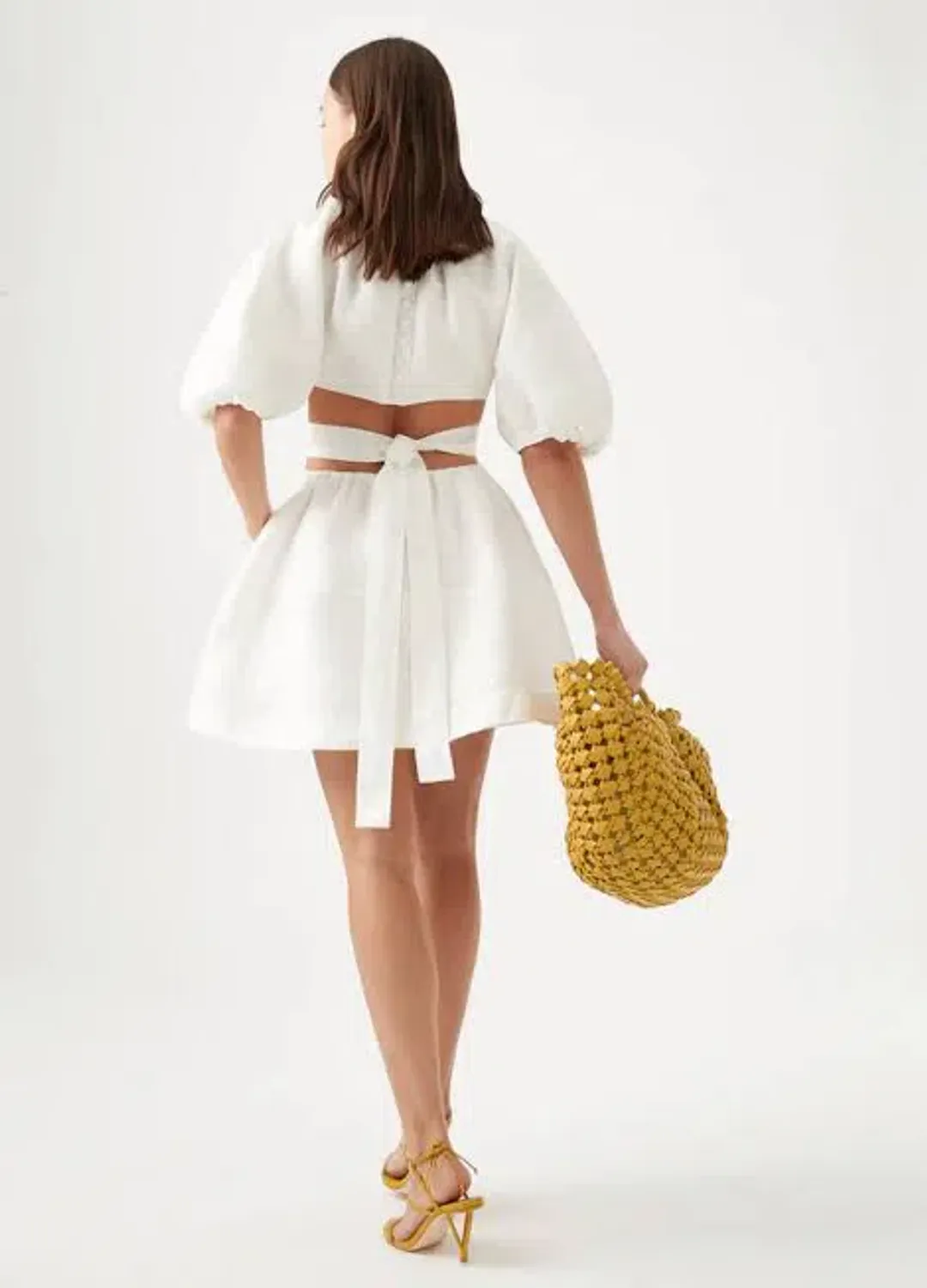 Aje Mimosa Cut Out Mini Dress White Size 8 for rent on The Volte - main image