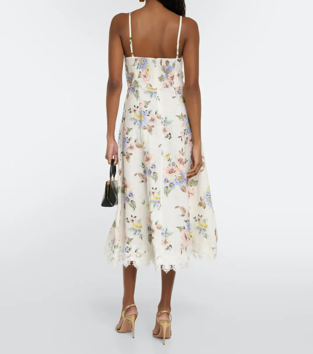 Zimmermann Appliqué Picnic Dress Blue Floral Size 8  for rent on The Volte - main image
