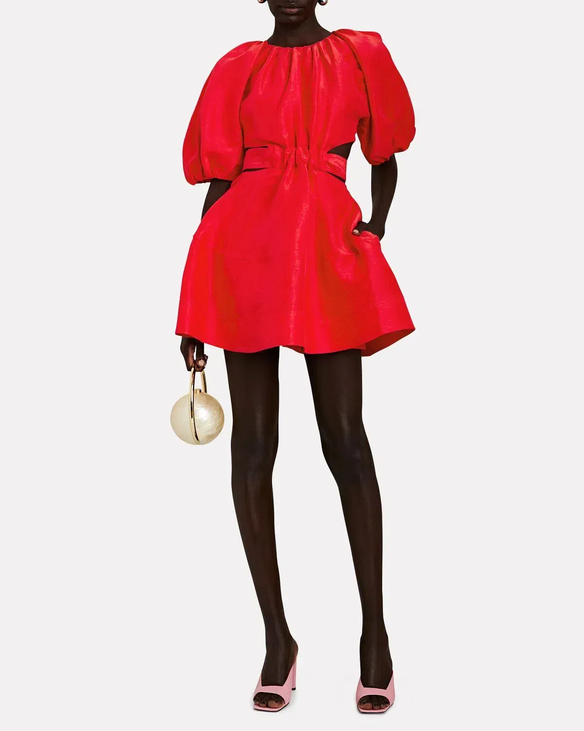 Aje Psychedelia Cutout Mini Dress Red Size 14 for rent on The Volte - main image