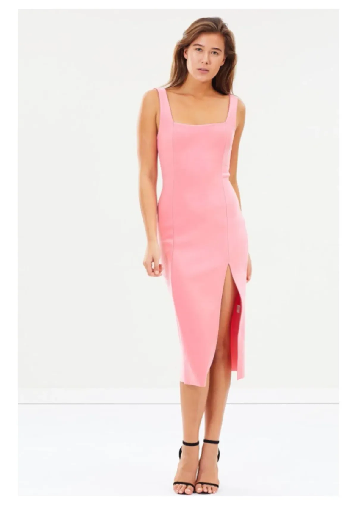 Bec & Bridge Hibiscus Islands Midi Dress Pink Size 8 for rent on The Volte - main image