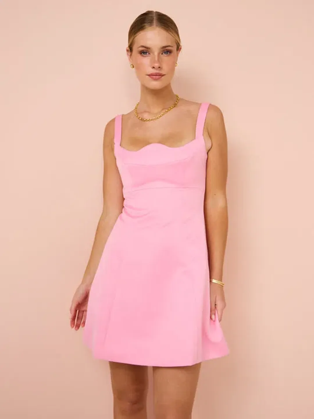 Leo Lin Jacinta Mini Dress Bubblegum Size 10 for rent on The Volte - main image