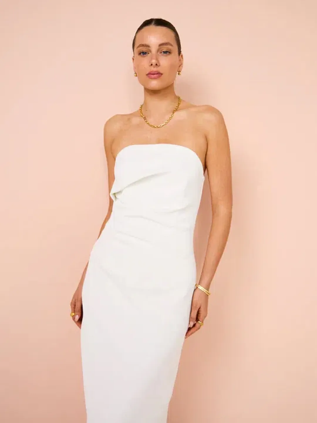 Manning Cartell Fast Forward Strapless Maxi Dress White Size 8 for rent on The Volte - main image