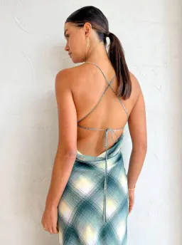 Bec & Bridge Edie Split Maxi Dress Teal Multi Size 8 for rent on The Volte - image 3