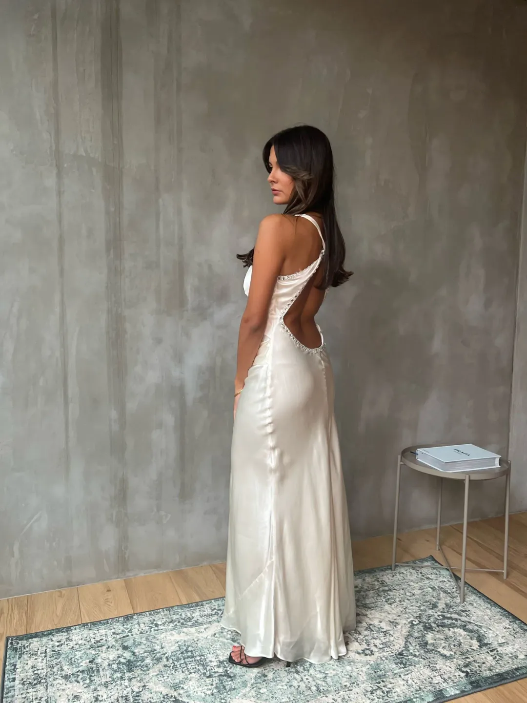 Ruth Tarvydas Open Back Vintage Maxi Dress White Size 8 for rent on The Volte - main image