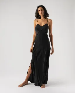 St Agni Bias Cut Silk Dress in Black Size 6 for rent on The Volte - image 1