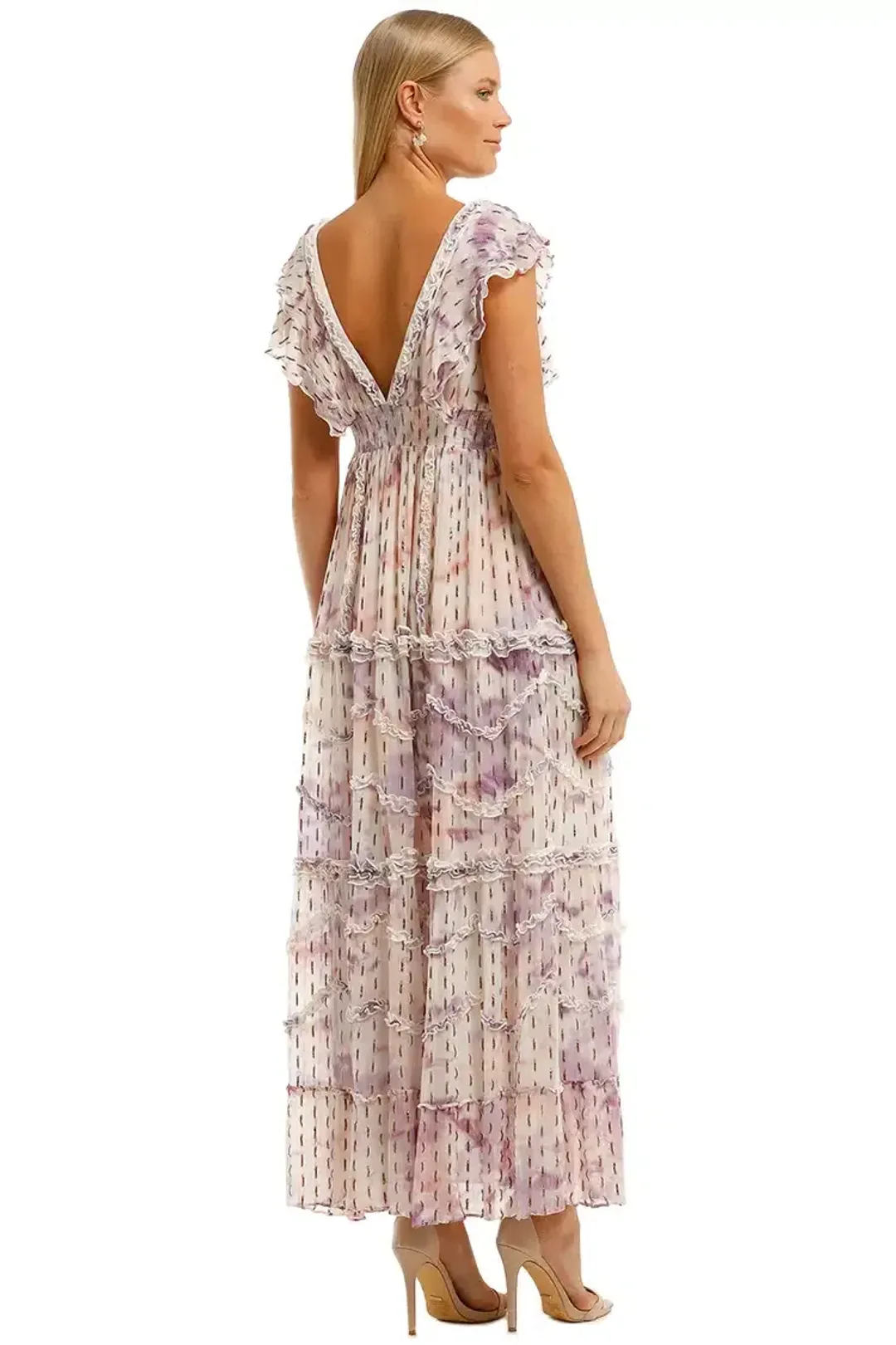 Hemant & Nandita Vivir Long Midi Dress Multi Size 10 for rent on The Volte - main image