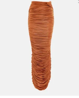 Alex Perry Hartley Ruched Maxi Skirt and Preston Bralette Set Brown Size 8 for rent on The Volte - image 4