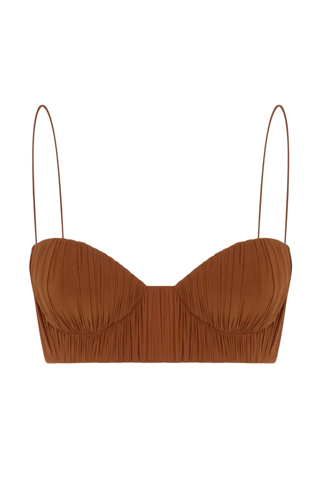 Alex Perry Hartley Ruched Maxi Skirt and Preston Bralette Set Brown Size 8 for rent on The Volte - main image