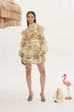 Alemais Eden Long Sleeve Blouse and Skirt Set Multi Floral Size 8  for rent on The Volte - image 1