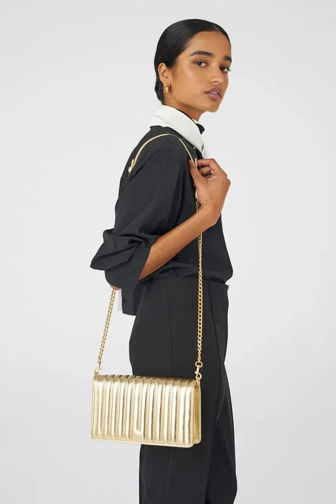 Oroton Fay Medium Chain Crossbody Gold  for rent on The Volte - main image