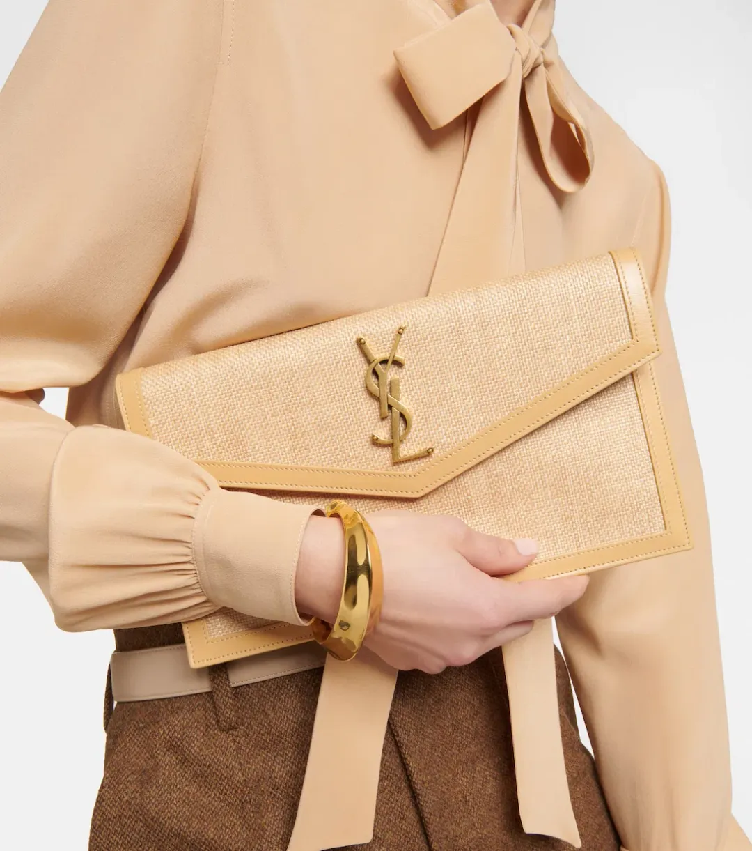 Saint Laurent Uptown Pouch Straw for rent on The Volte - main image
