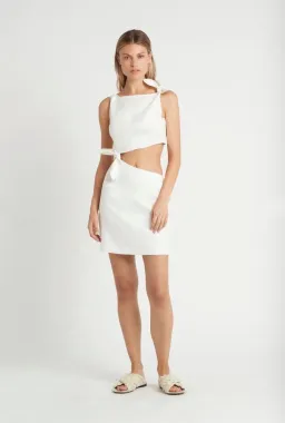 Sir the Label Ambroise Knot Mini Dress White Size 6  for rent on The Volte - image 1