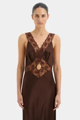Sir the Label Aries Cut Out Dress Chocolate Size 3/Au 12 for rent on The Volte - image 2