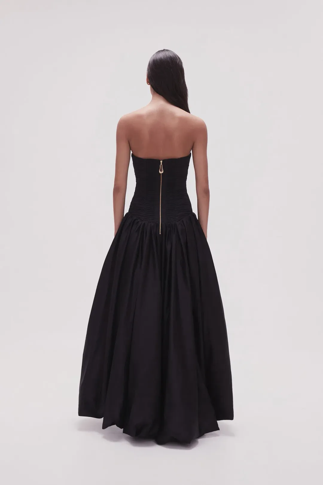 Aje Violette Bubble Hem Maxi Dress Black Size 12 for rent on The Volte - main image