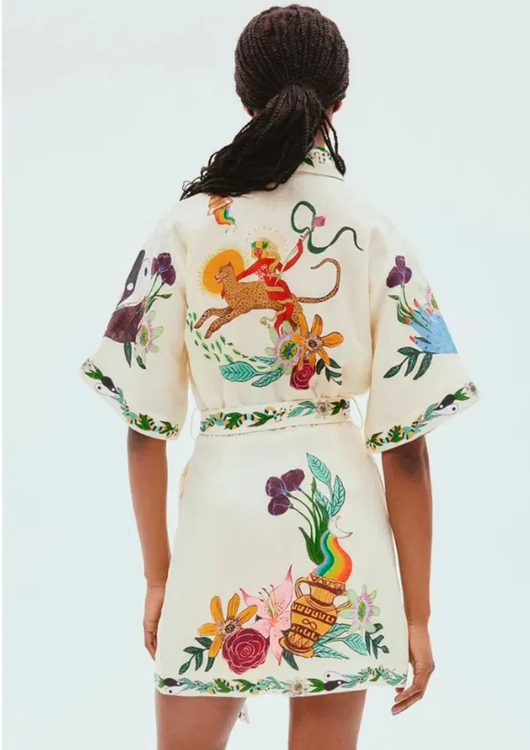 Alemais Meagan Linen Mini Dress Print Size 12  for rent on The Volte - main image