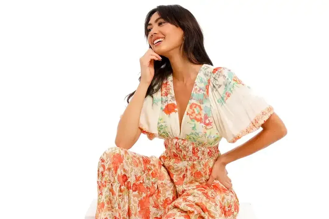 Hemant & Nandita Nova Midi Dress in Floral Size 12 for rent on The Volte - main image