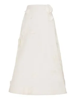 Zimmermann The Matchmaker Rose Bra and Rose Flare Skirt Set in Ivory Size 1/Au 10 for rent on The Volte - image 4