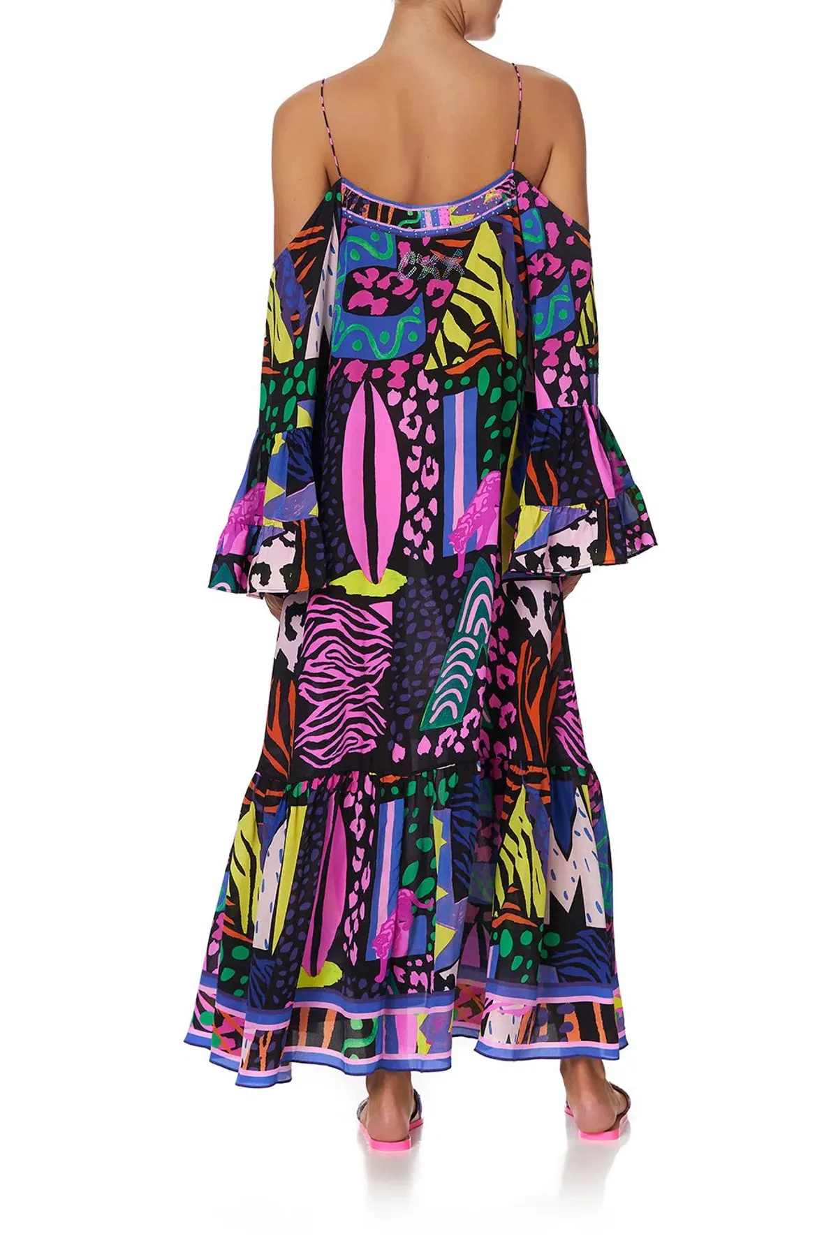 Camilla Drop Shoulder Shoestring Strap Long Sleeve Dress in Fair Ladys Dinkum One Size - Image 3