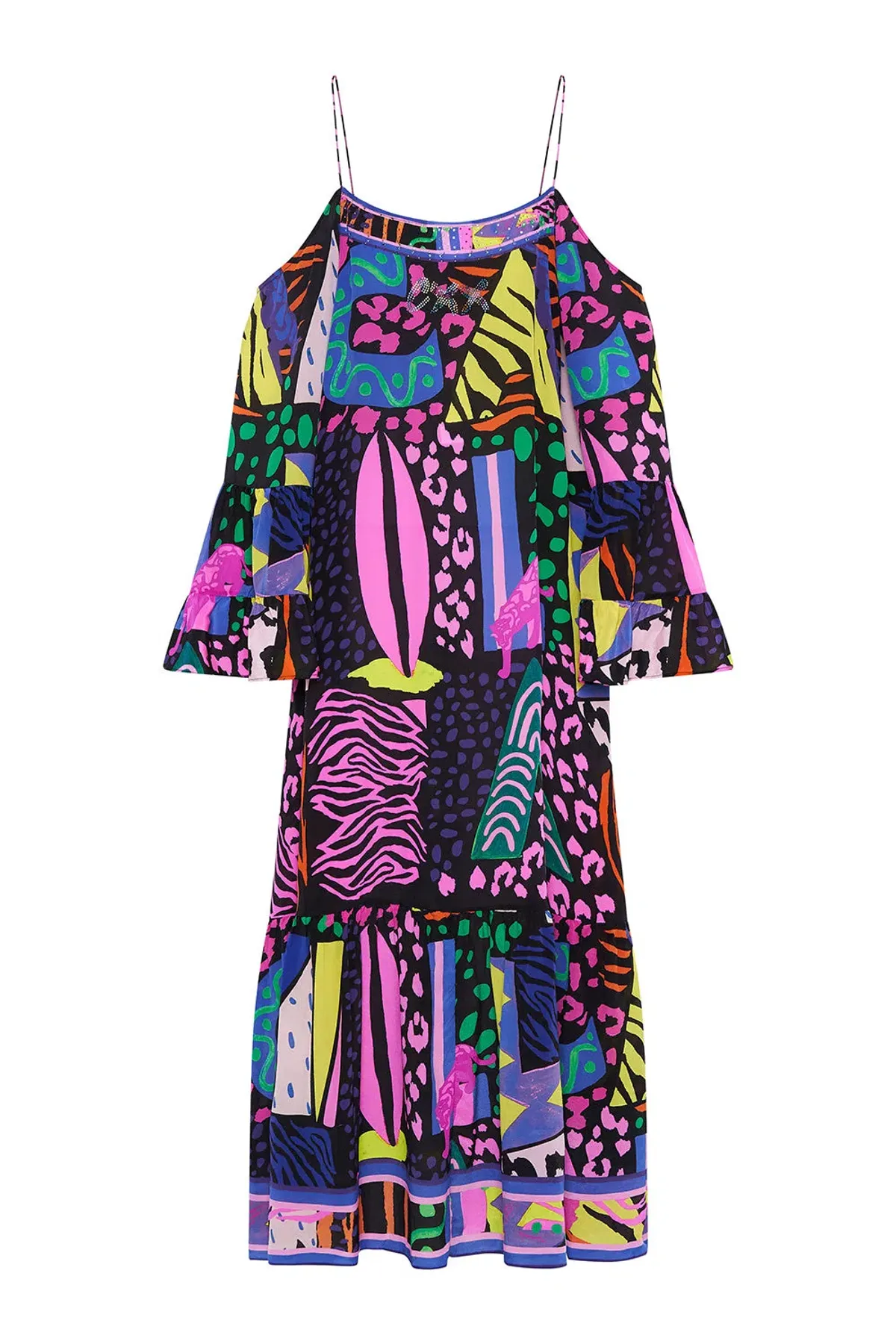 Camilla Drop Shoulder Shoestring Strap Long Sleeve Dress in Fair Ladys Dinkum One Size - Image 7