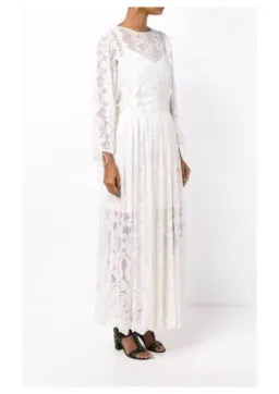 Zimmermann Alchemy Twine Embroidery Sheer Long Dress Ivory Size 1 / AU 10 for rent on The Volte - image 1
