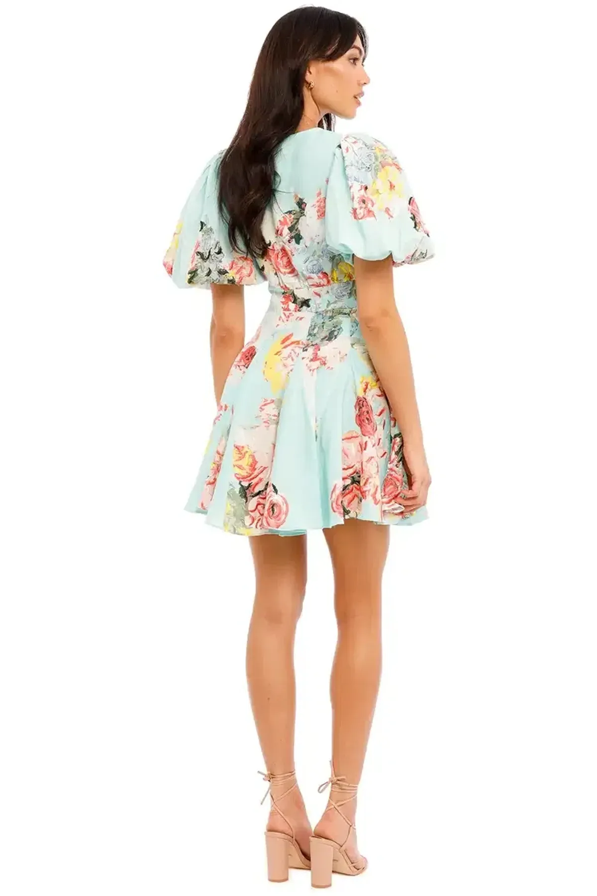 Hemant & Nandita Sage Skater Mini Dress Floral Size 12 - Image 3