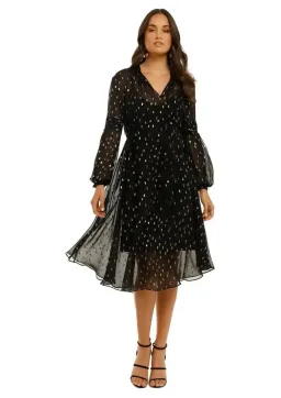 Husk Paradise Midi Dress in Black Size 10 for rent on The Volte - image 1