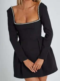 Odd Muse The Ultimate Muse Pearl Mini Dress in Black Size 10 for rent on The Volte - image 4