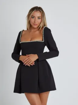 Odd Muse The Ultimate Muse Pearl Mini Dress in Black Size 10 for rent on The Volte - image 2
