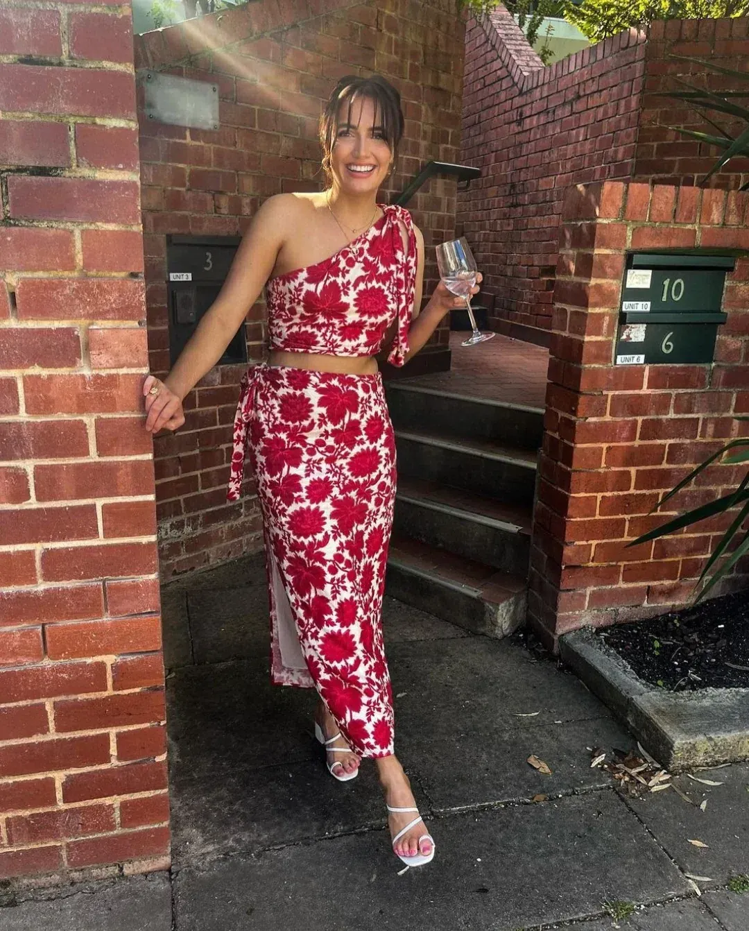 Sir the Label Cinta Tie Crop and Skirt Set Valentina Floral Print Size AU 8 for rent on The Volte - main image