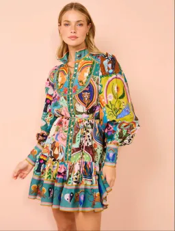 Alemais Evergreen Mini Dress Multi Size 6 for rent on The Volte - image 2