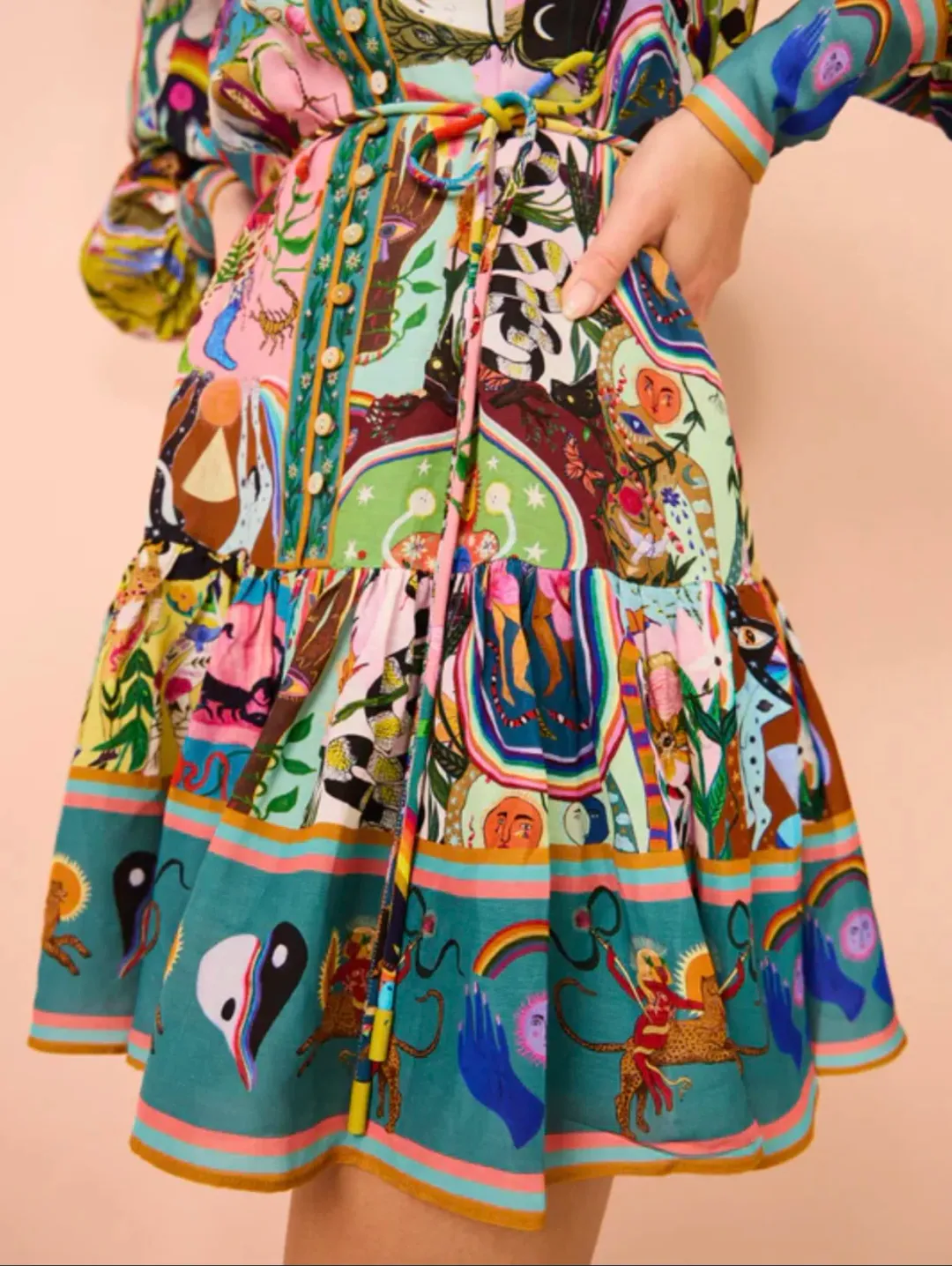 Alemais Evergreen Mini Dress Multi Size 6 for rent on The Volte - main image