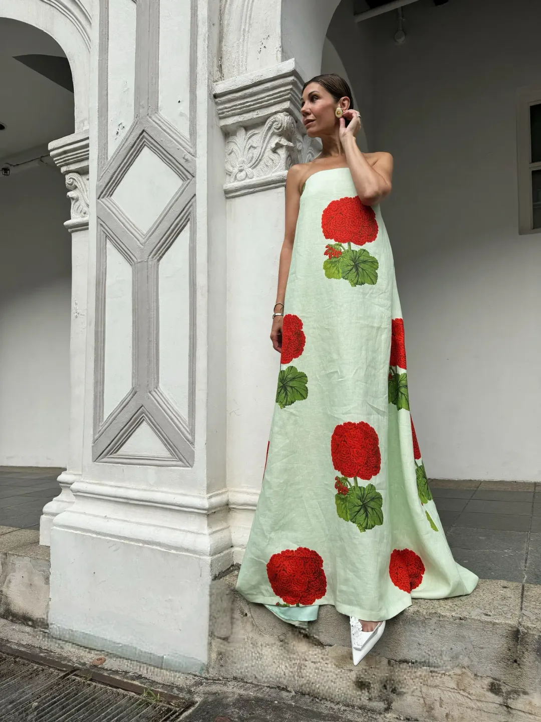Oroton Posie Gown Geranium Floral Print Size AU 6 for rent on The Volte - main image