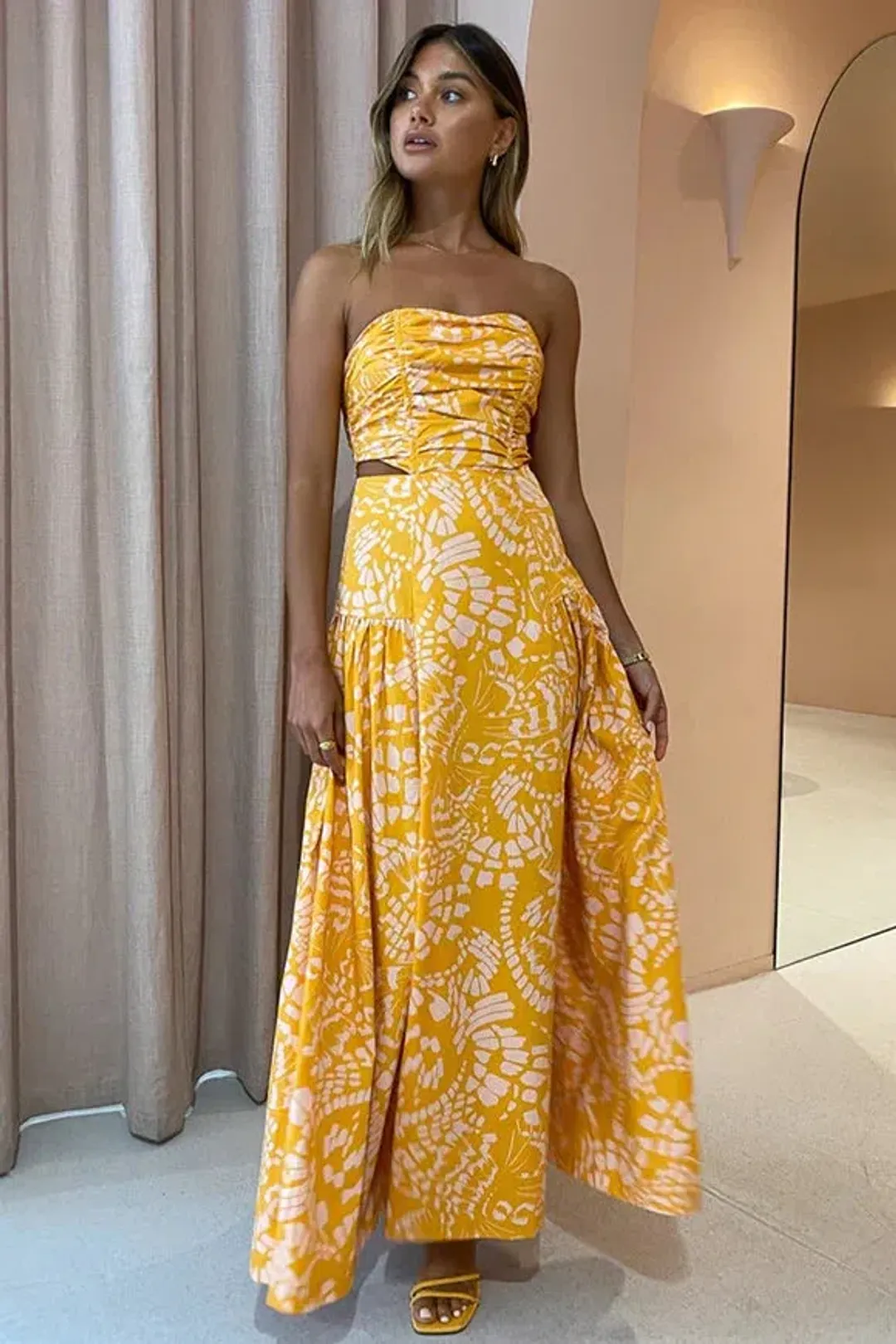 Mon Renn Monarch Maxi Dress Orange Size 8 for rent on The Volte - main image
