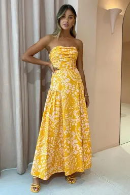 Mon Renn Monarch Maxi Dress Orange Size 8 for rent on The Volte - image 1