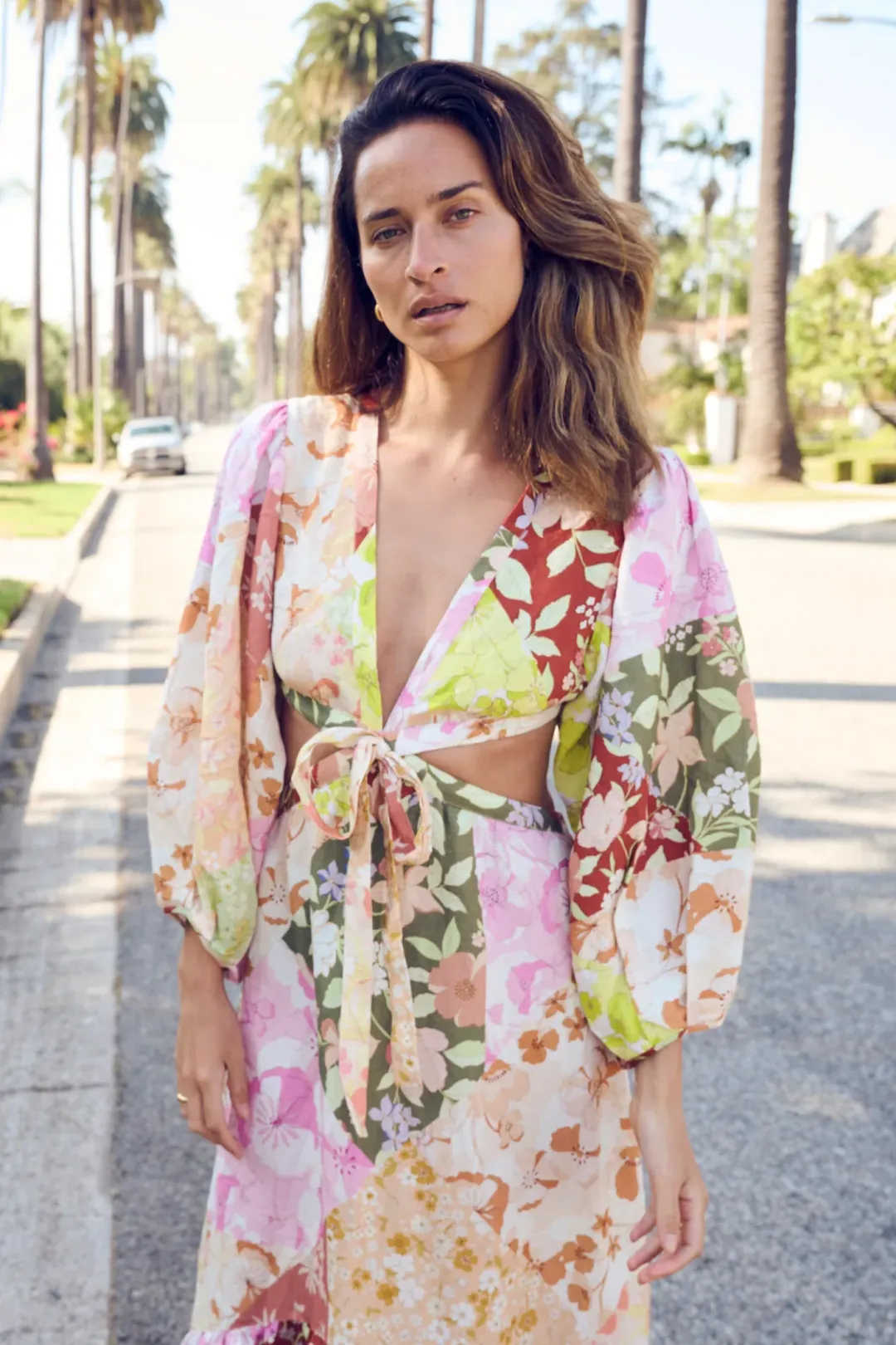 Oli & Kubo Vieja Scarf Maxi Dress Patchwork Size AU 8 for rent on The Volte - main image