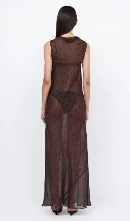 Bec & Bridge Turner Boatneck Sheer Maxi Dress Brown Size AU 10 for rent on The Volte - image 3