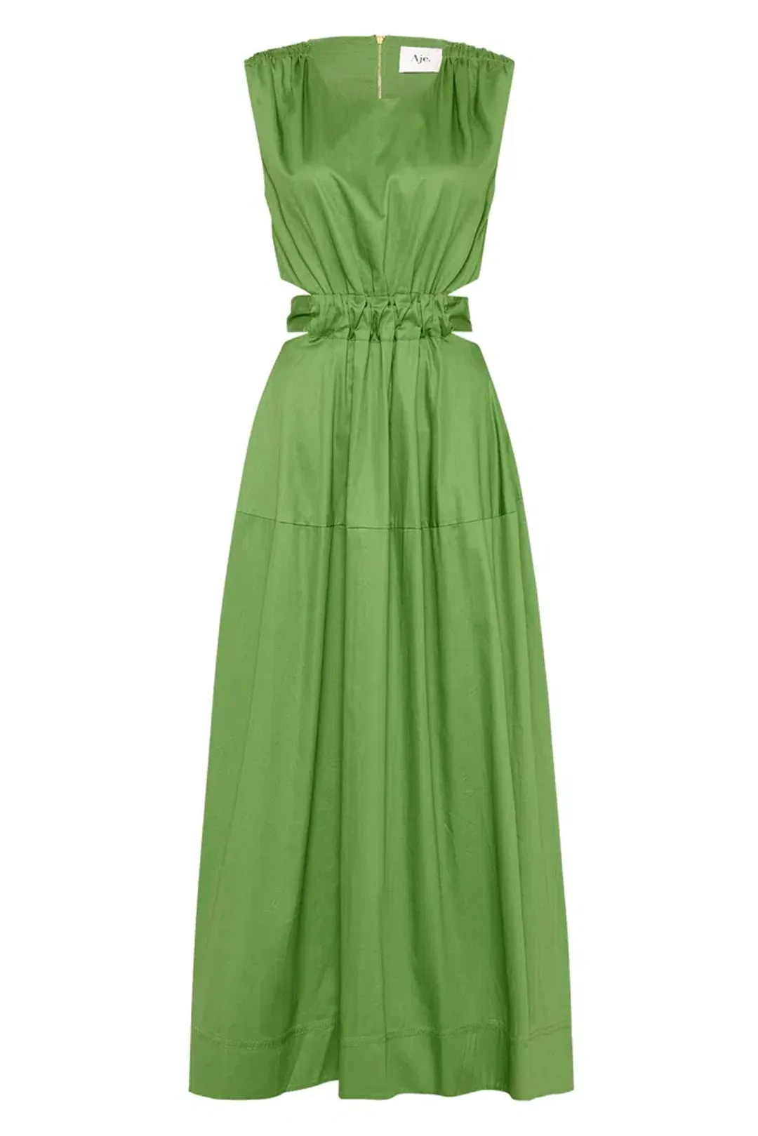 Aje Zorina Tie Cutout Midi Dress Sleeveless Fern Green Size AU 12 for rent on The Volte - main image